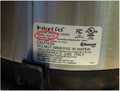 Location of model name on label on back of unit