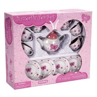 Glazed Ceramic Butterfly Tea Set by 