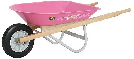 childs pink wheelbarrow