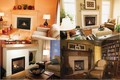 Top row, left to right: fireplace models SDV and SLDVT. Bottom row, left to right: fireplace models SLBV and SYM