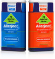 Front label of the two affected products. The 0.15 mg/0.15 mL product is in blue labelling and the 0.3/0.3 mL product is in red labelling.