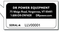 Example of label with Serial number