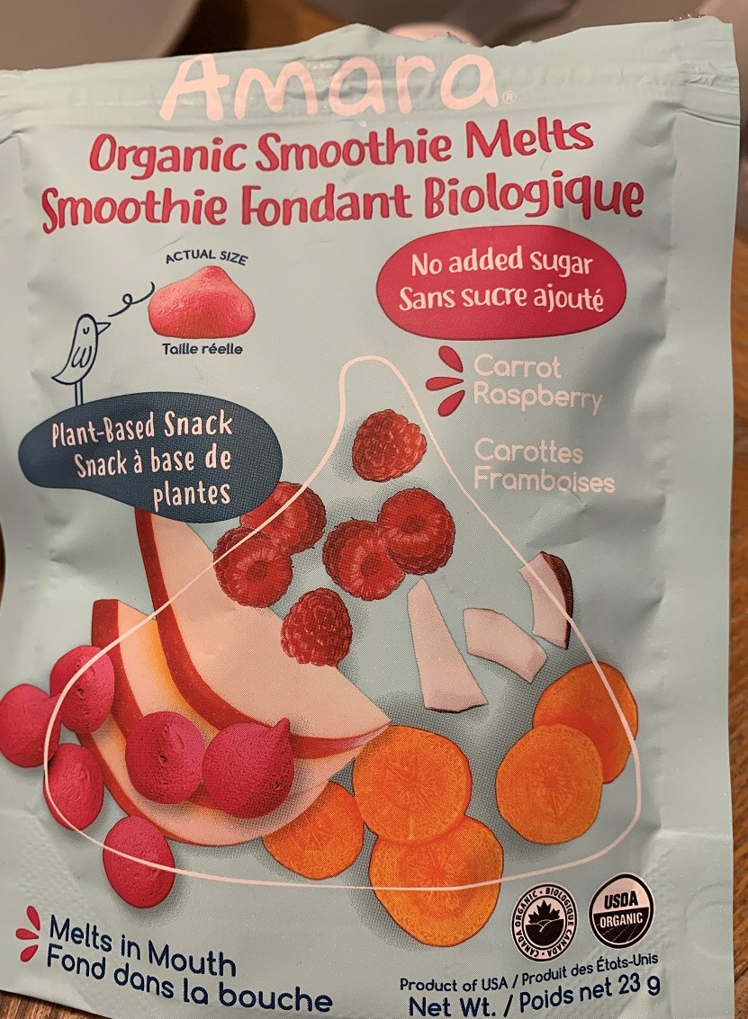 Amara brand Organic Smoothie Melts–Carrot Raspberry recalled due to plastic pieces